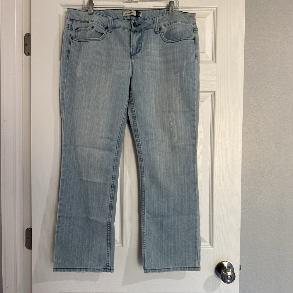 Anchor Blue Est 81 Women Boot Daisy Bootcut Denim Jeans Light Wash Blue Size 15S